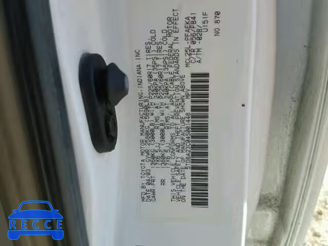 2004 TOYOTA SIENNA LE 5TDBA23C04S001448 image 9