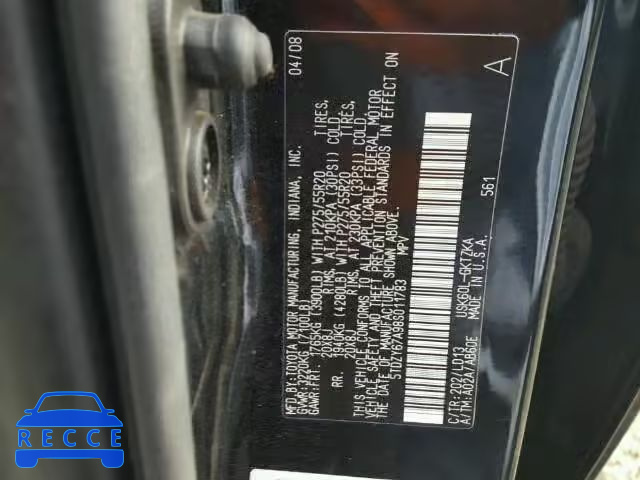 2008 TOYOTA SEQUOIA PL 5TDZY67A98S011783 image 9