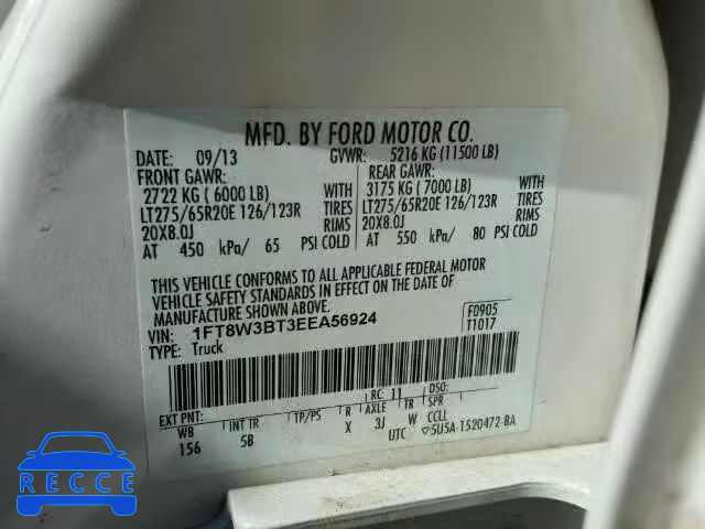 2014 FORD F350 SUPER 1FT8W3BT3EEA56924 image 9
