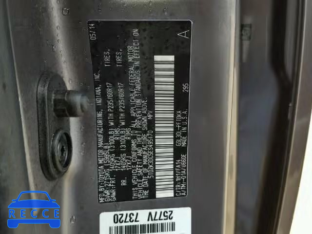 2014 TOYOTA SIENNA 5TDZK3DC5ES495470 image 9