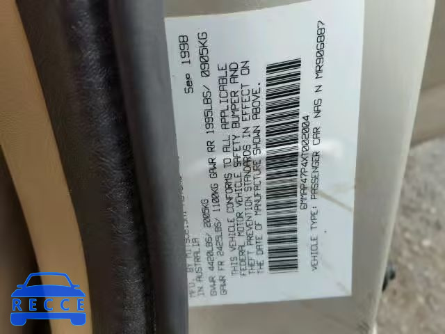 1999 MITSUBISHI DIAMANTE 6MMAP47P4XT002004 зображення 9