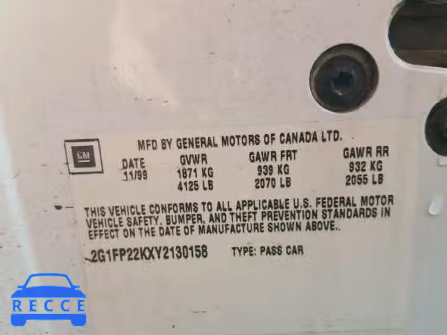 2000 CHEVROLET CAMARO 2G1FP22KXY2130158 зображення 9