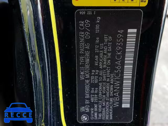 2010 BMW 535I WBANW1C56ACK93594 image 9