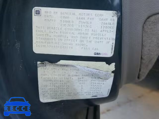 1994 CHEVROLET CAPRICE CL 1G1BL52W1RR103976 image 9