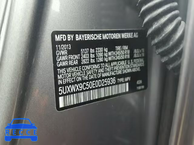 2014 BMW X3 XDRIVE2 5UXWX9C50E0D25936 image 9
