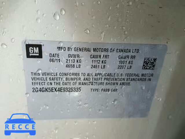 2014 BUICK REGAL 2G4GK5EX4E9325335 image 9