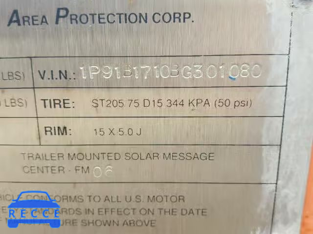 2011 SIGN SOLARTECH 1P91B1710BG301080 image 9