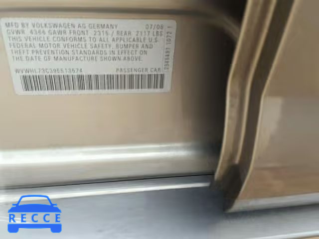 2009 VOLKSWAGEN CC LUXURY WVWHL73C39E513574 image 9