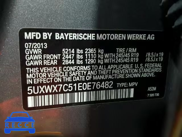 2014 BMW X3 XDRIVE3 5UXWX7C51E0E76482 image 9