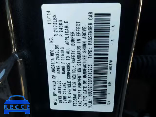 2015 ACURA TLX TECH 19UUB2F56FA010935 image 9