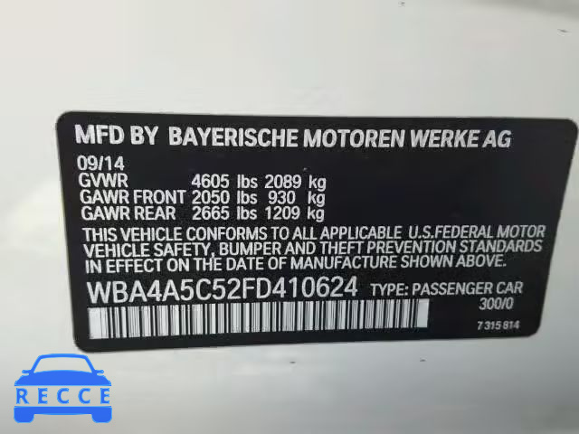 2015 BMW 428I GRAN WBA4A5C52FD410624 image 9