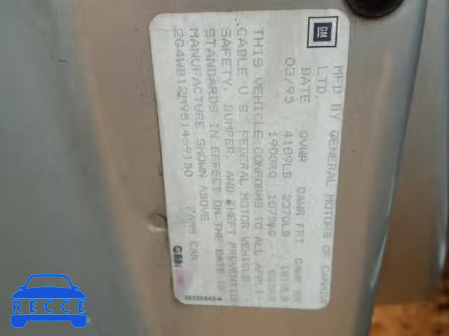 1995 BUICK REGAL CUST 2G4WB12M9S1469150 image 9