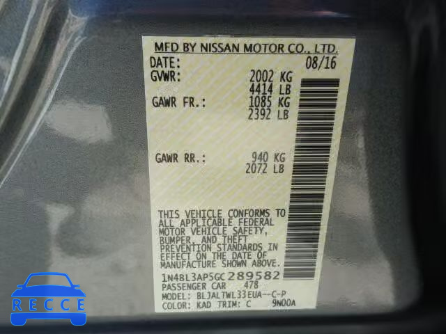 2016 NISSAN ALTIMA 3.5 1N4BL3AP5GC289582 image 9