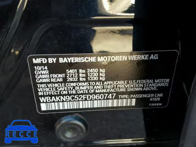 2015 BMW 550I WBAKN9C52FD960747 image 9