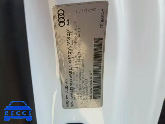 2016 AUDI A5 QUATTRO WAUM2AFR6GA003123 image 9
