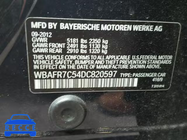 2013 BMW 535I WBAFR7C54DC820597 image 9