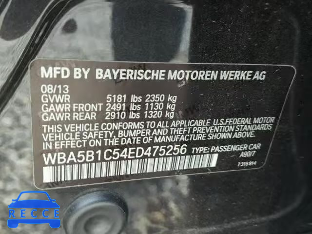 2014 BMW 535I WBA5B1C54ED475256 image 9