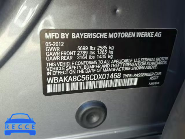 2012 BMW 750I WBAKA8C56CDX01468 image 9