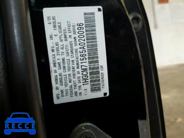 2005 HONDA ACCORD SE 1HGCM71565A020096 image 9