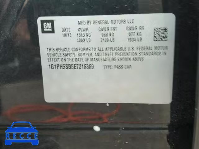 2014 CHEVROLET CRUZE ECO 1G1PH5SB5E7216369 зображення 9
