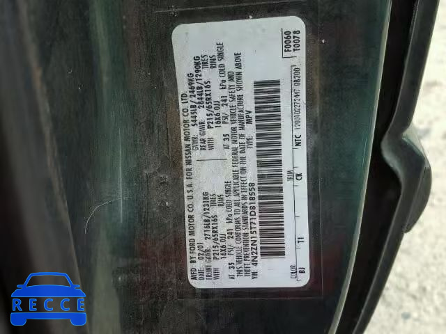 2001 NISSAN QUEST GXE 4N2ZN15T71D818558 image 9