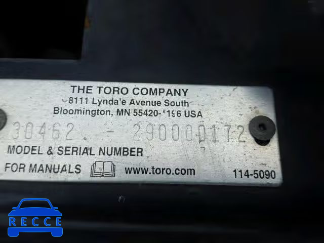 2001 TORO MOWER 290000172 зображення 9