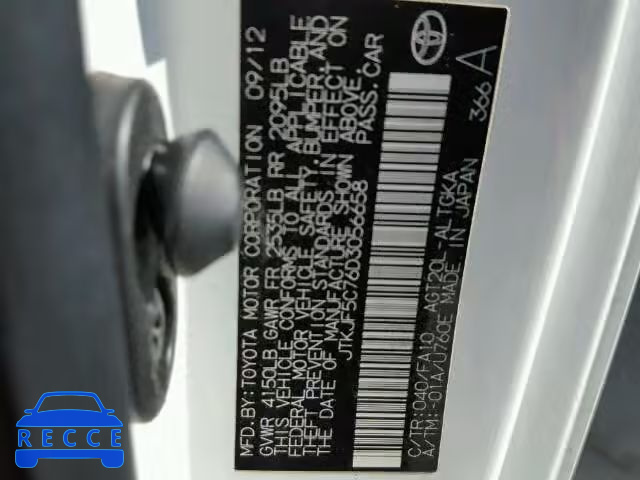2013 TOYOTA SCION JTKJF5C76D3056658 image 9