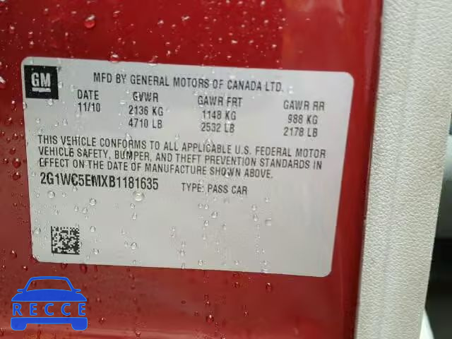 2011 CHEVROLET IMPALA LTZ 2G1WC5EMXB1181635 image 9