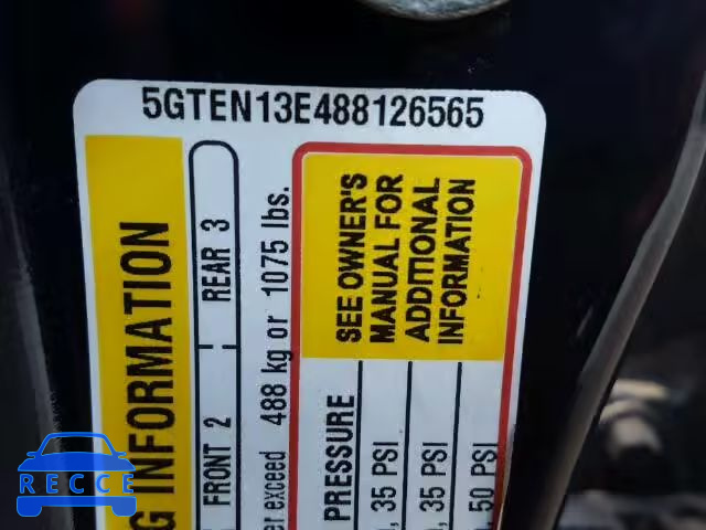 2008 HUMMER H3 SUV 5GTEN13E488126565 image 9