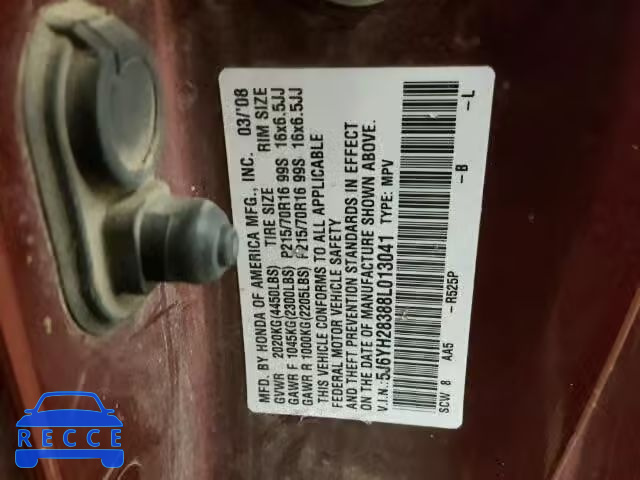 2008 HONDA ELEMENT LX 5J6YH28388L013041 image 9