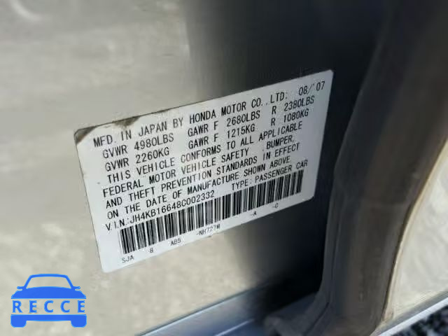 2008 ACURA RL JH4KB16648C002332 image 9