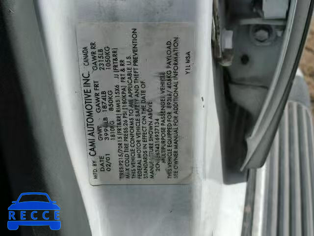 2001 CHEVROLET TRACKER LT 2CNBE634316937134 image 9