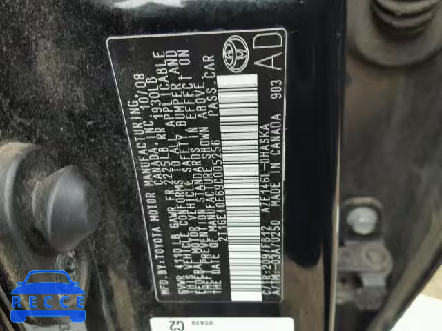 2009 TOYOTA MATRIX XRS 2T1GE40E69C005256 Bild 9