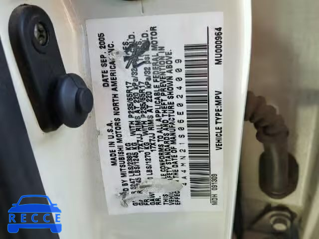 2006 MITSUBISHI ENDEAVOR L 4A4MN21S06E024009 image 9