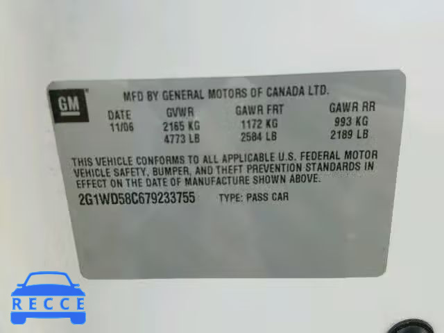 2007 CHEVROLET IMPALA SUP 2G1WD58C679233755 image 9