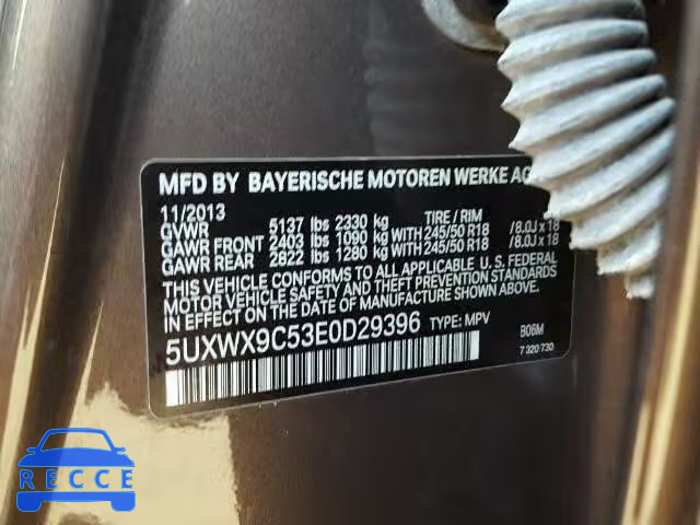 2014 BMW X3 XDRIVE2 5UXWX9C53E0D29396 image 9