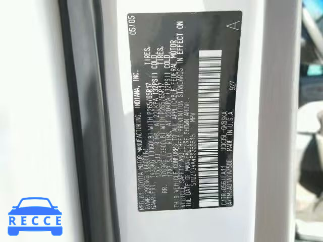 2005 TOYOTA SEQUOIA SR 5TDZT34A45S259615 image 9
