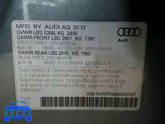 2013 AUDI Q5 PREMIUM WA1LFAFP6DA060347 Bild 9