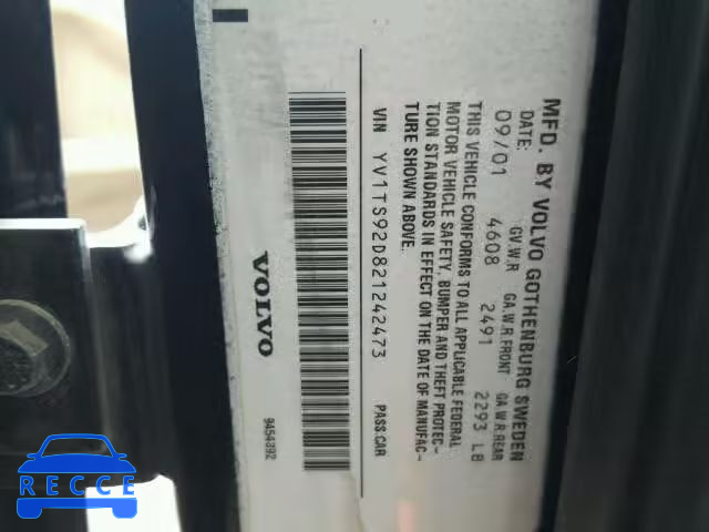 2002 VOLVO S80 YV1TS92D821242473 image 9