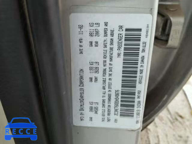 2003 CHRYSLER 300M SPECI 2C3AE76K83H549876 зображення 9