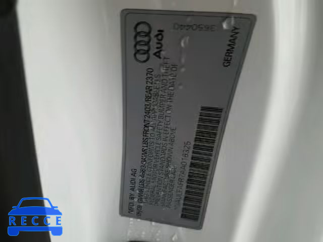 2010 AUDI A5 QUATTRO WAULFAFR7AA016325 image 9
