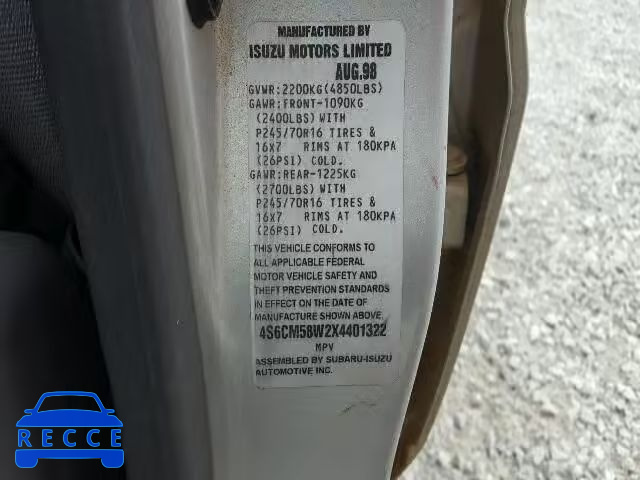 1999 HONDA PASSPORT E 4S6CM58W2X4401322 image 9