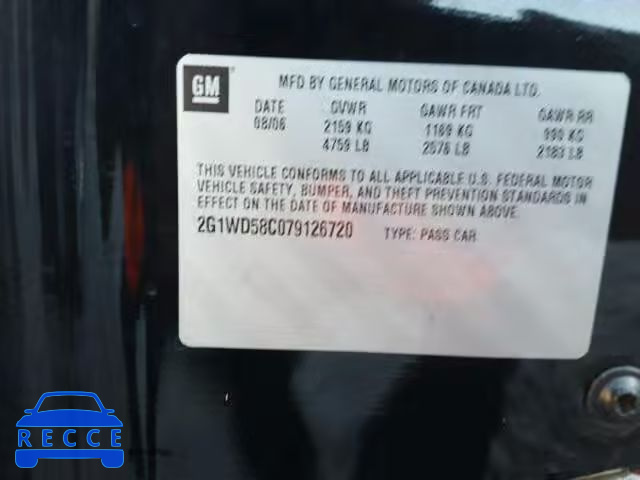 2007 CHEVROLET IMPALA SUP 2G1WD58C079126720 зображення 9
