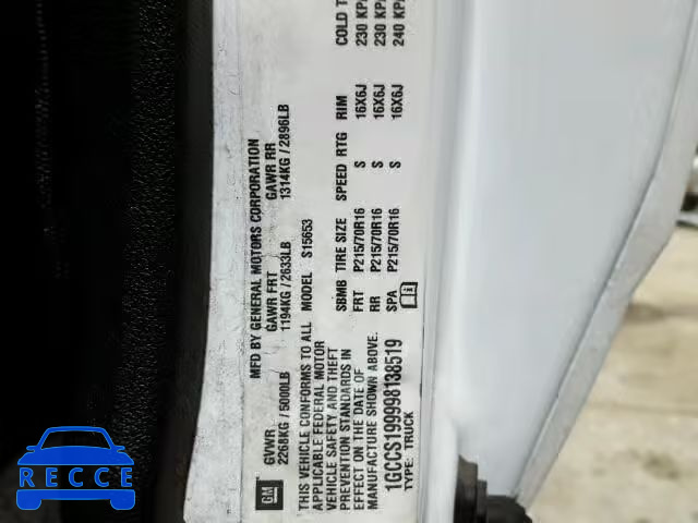 2009 CHEVROLET COLORADO 1GCCS199998138519 image 9