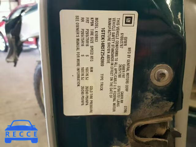 1996 GMC SIERRA K15 1GTEK14R5TZ542869 image 9
