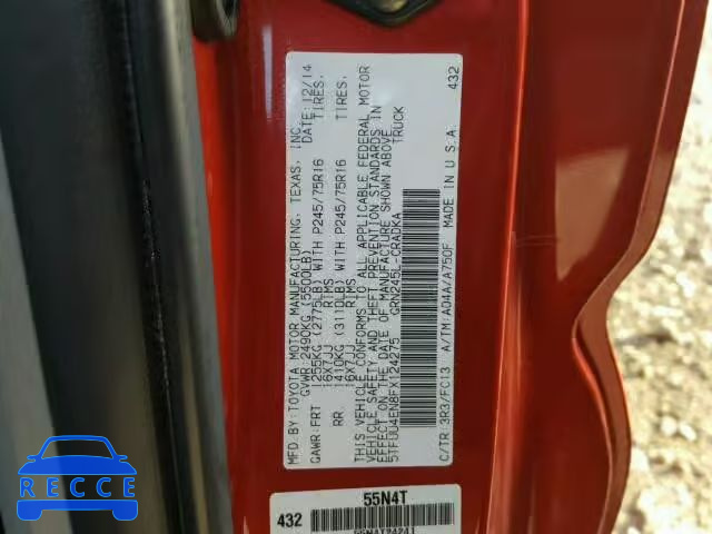 2015 TOYOTA TACOMA ACCESS CAB 5TFUU4EN8FX124275 image 9