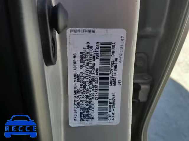 2003 TOYOTA MATRIX 2T1KR32E13C094098 image 9