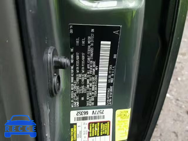 2014 TOYOTA SIENNA 5TDZK3DC2ES522849 image 9