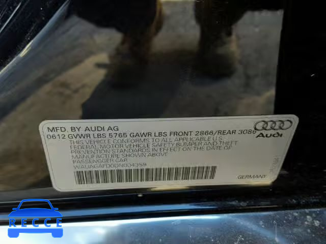 2013 AUDI A8 QUATTRO WAUAGAFD0DN004359 image 9