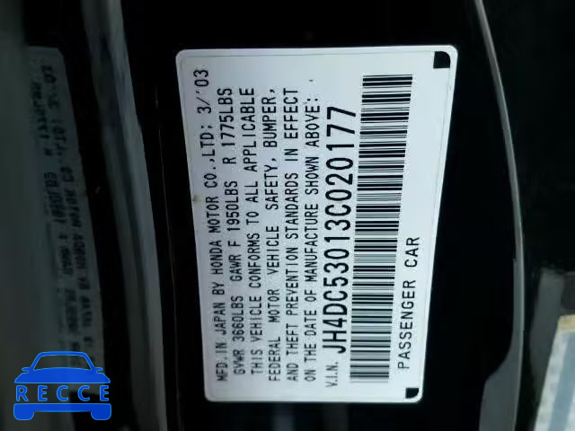 2003 ACURA RSX TYPE-S JH4DC53013C020177 image 9